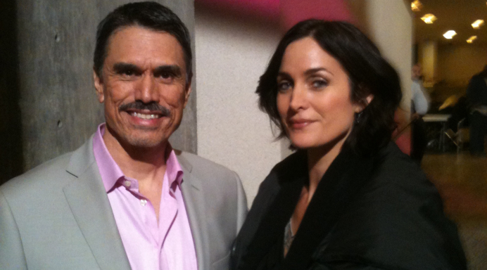 with Carrie-Ann-Moss  on "Chuck"